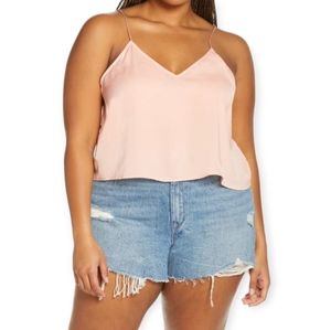 BP Nordstrom Pink Satin Crop Cami sz 2X